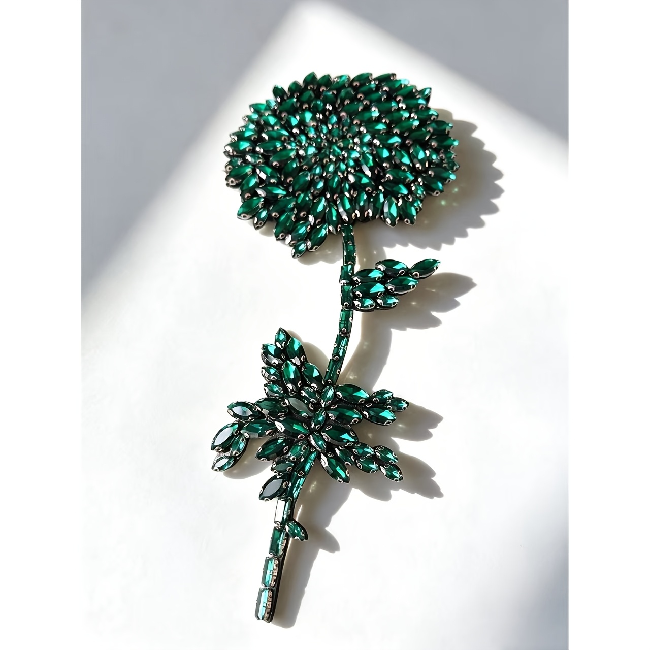 Handcrafted Rhinestone Flower Brooch, Sparkling Elegance